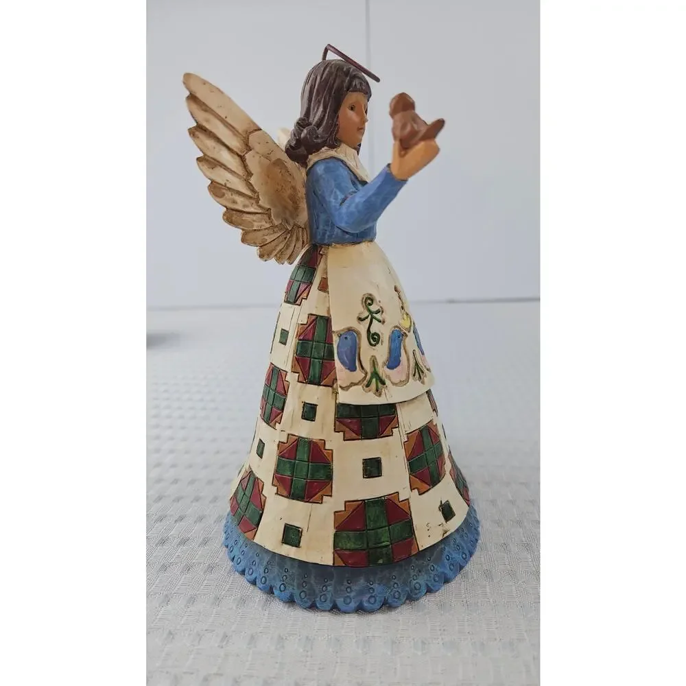 Jim Shore‎ 2002 Angel Figurine with birds, Heartwood Creek , Enesco C105168
